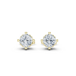 14K Solid Gold Lab Diamond Stud Earrings, Yellow Gold