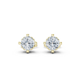 14K Solid Gold Lab Diamond Stud Earrings, Yellow Gold