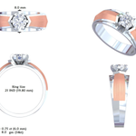 14K Solid Gold Lab Diamond Solitaire Ring, Yellow Gold, view 50
