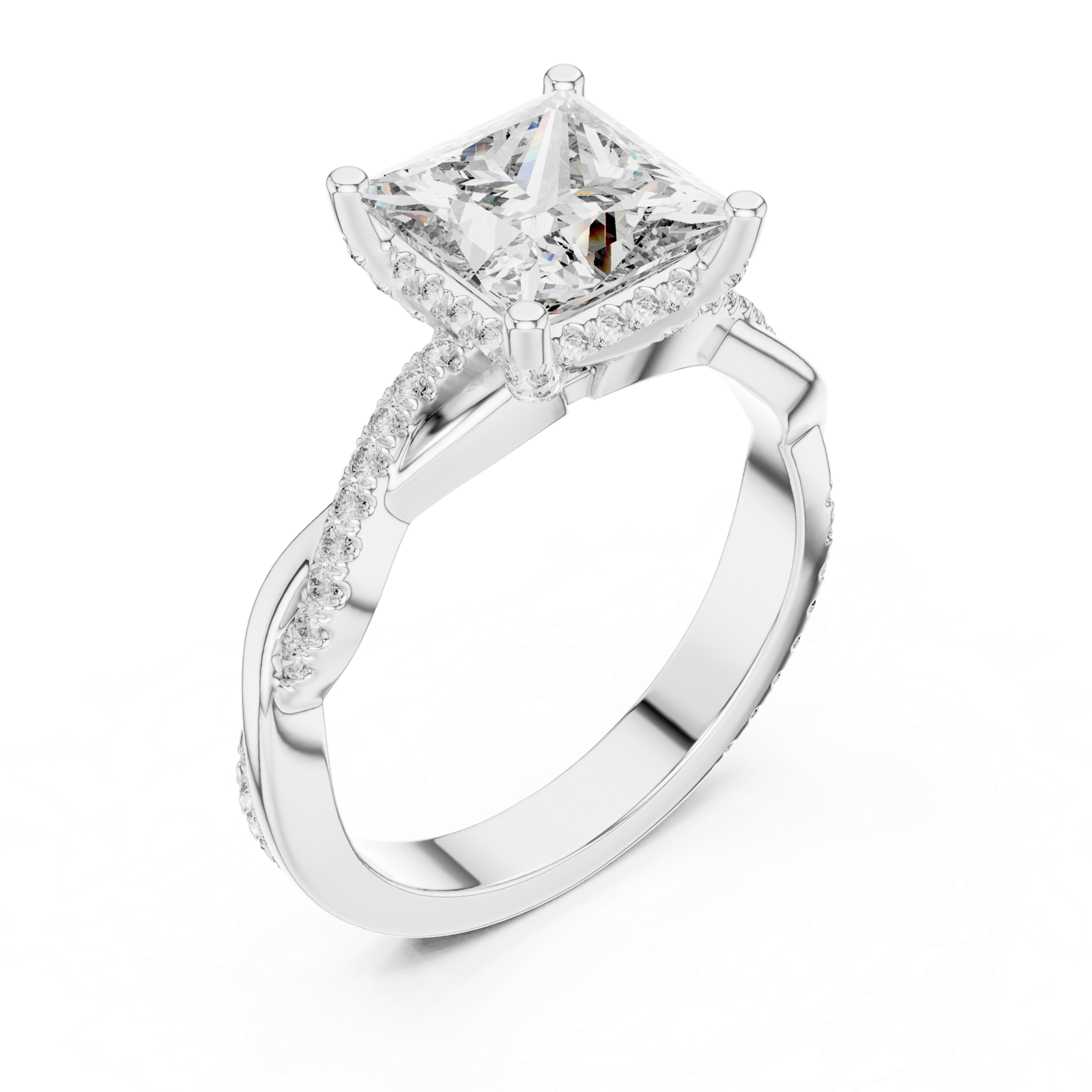 Gold Ring DDLR-160, White Gold, view 2