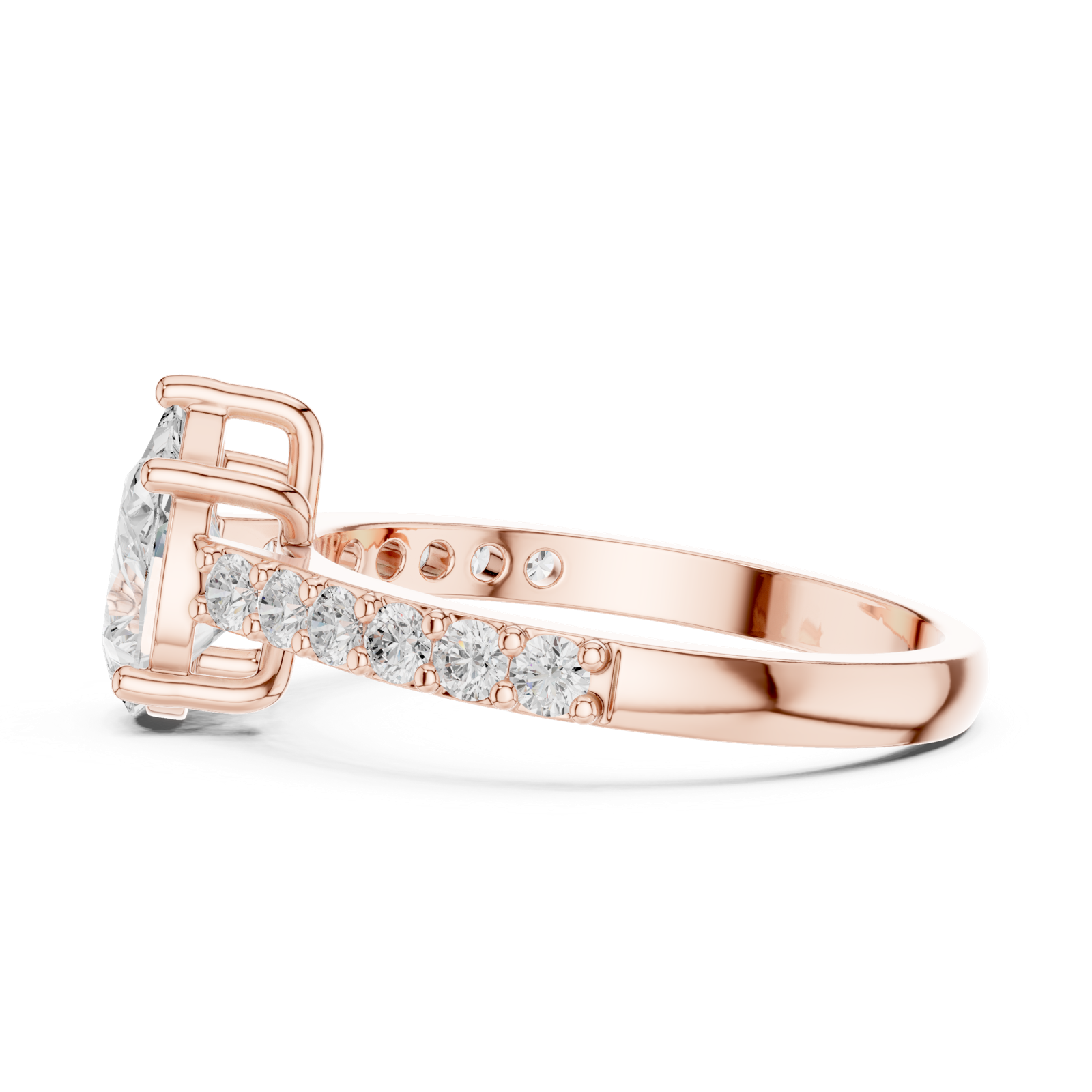 Gold Ring HLR-48, Rose Gold, view 3