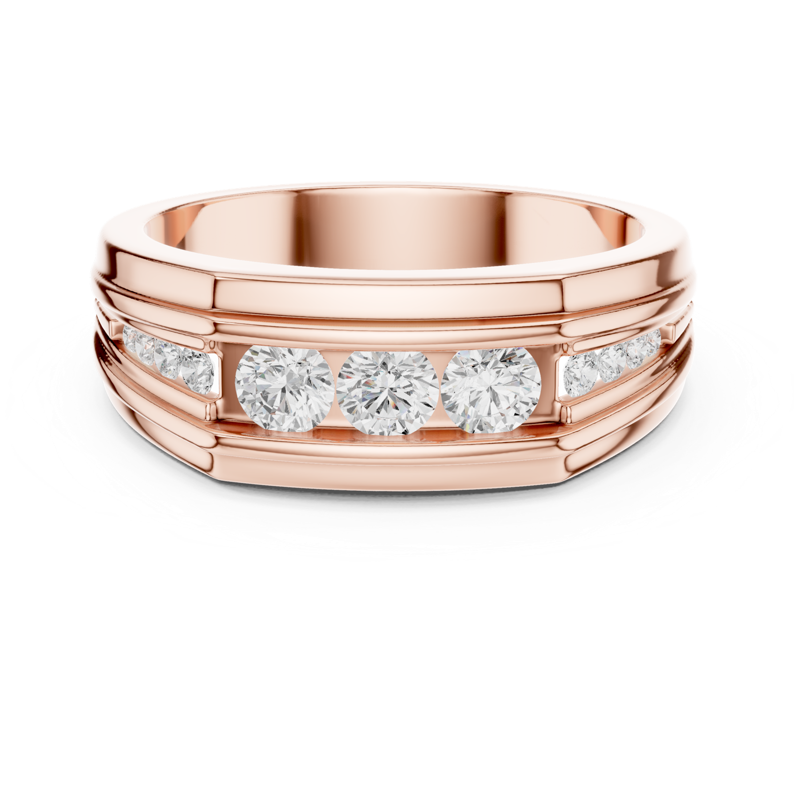 Gold Men's Ring GGR-0018, Rose Gold, view 4