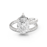 Gold Jewelry L35-39, Pear center stone, White Gold