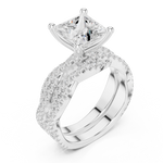 Gold Ring DDLR-300, Princess center stone, White Gold, view 2