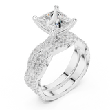 Gold Ring DDLR-300, Princess center stone, White Gold, view 2