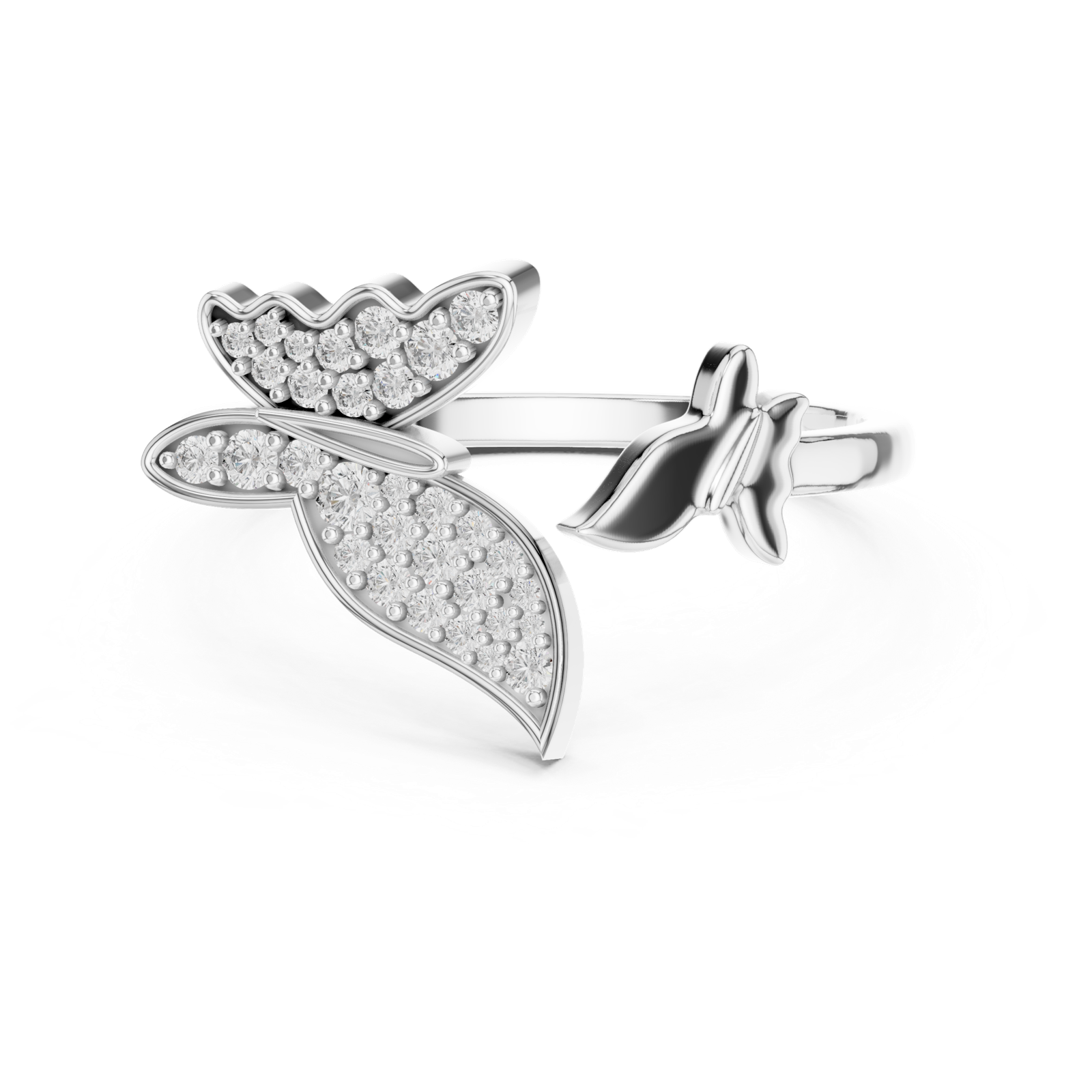 Gold Ring 12-10024@L, White Gold