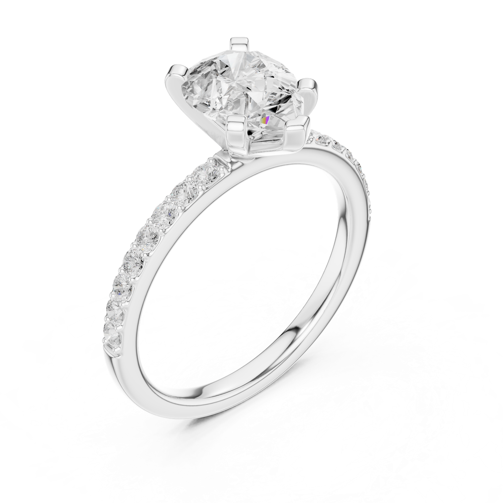 Gold Ring DDLR-889, White Gold, view 2