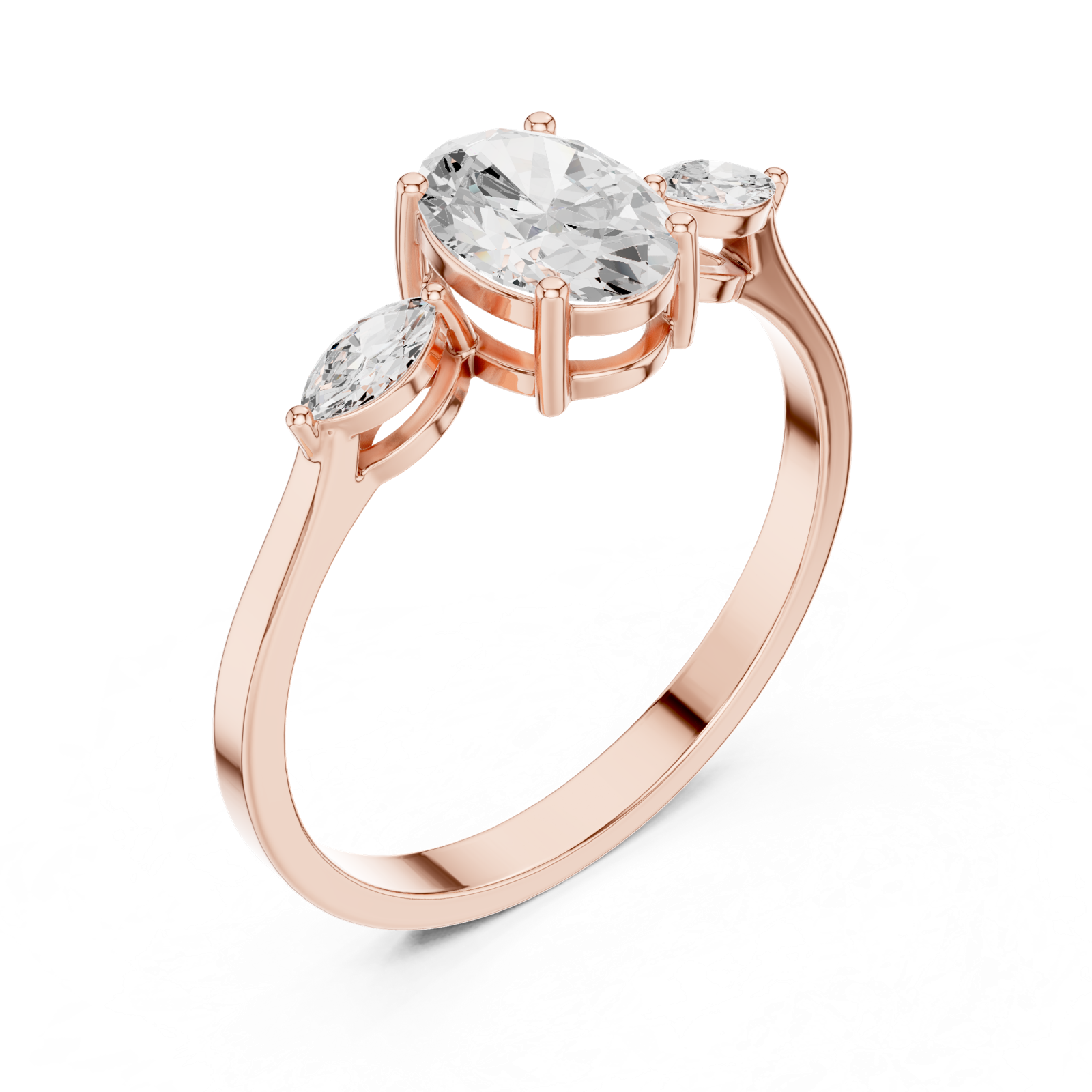 Gold Ring HLR-45, Rose Gold, view 2
