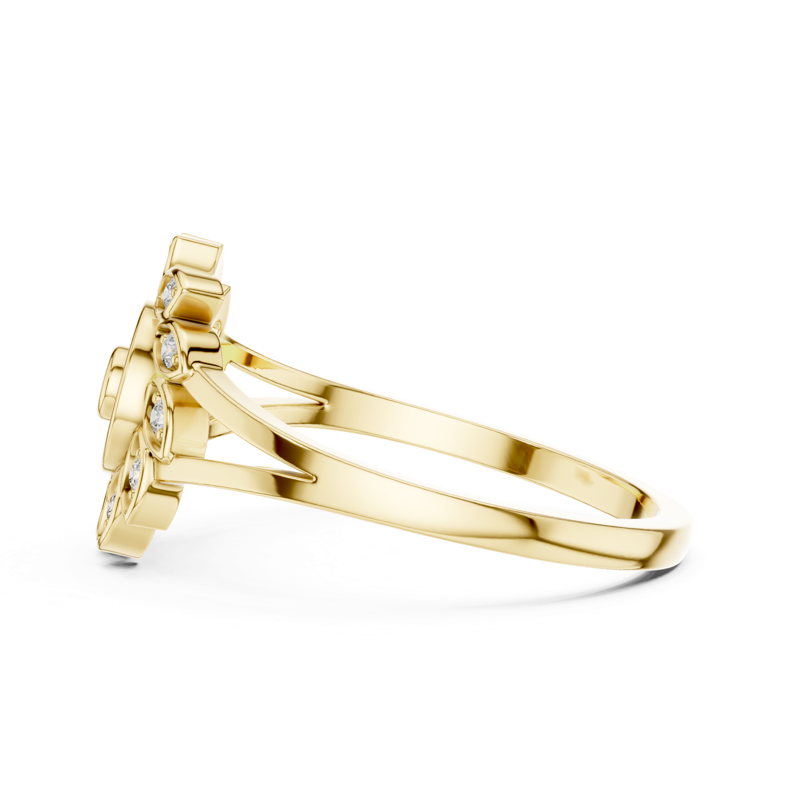 Gold Ring DR-6296, Yellow Gold, view 3