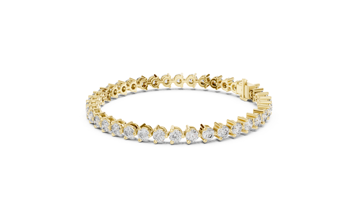 14K Solid Gold Lab Diamond Bracelet, Yellow Gold, view 1