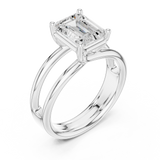 Gold Jewelry L36-9, Emerald center stone, White Gold, view 2