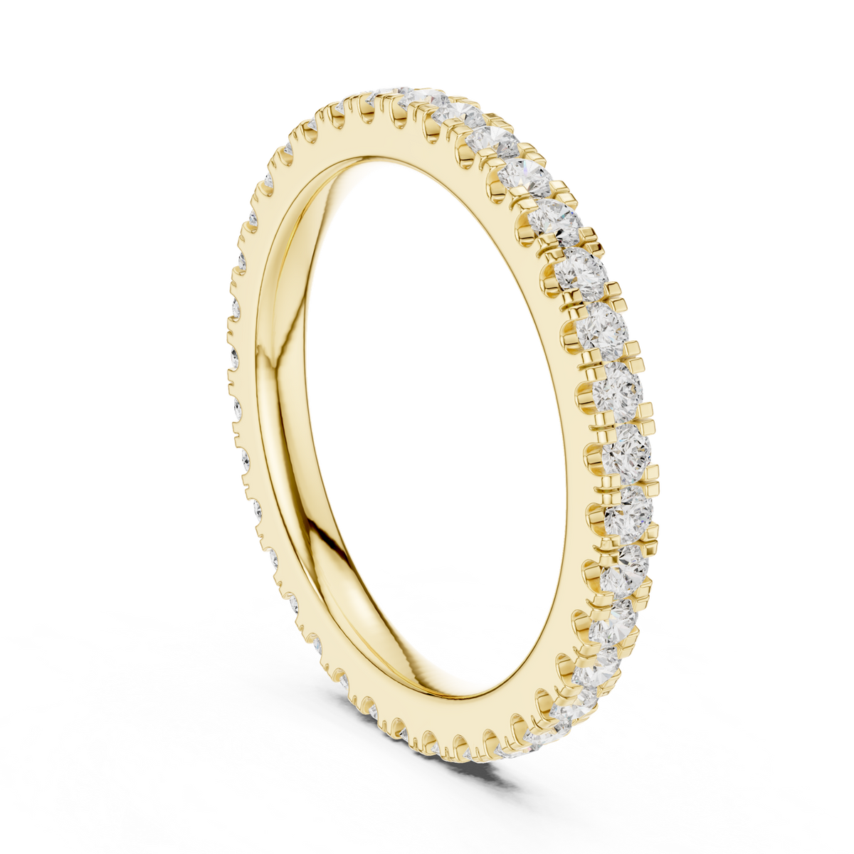 14K Solid Gold Lab Diamond Eternity Ring, Yellow Gold, view 1