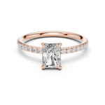 Gold Jewelry L36-15, Radiant center stone, Rose Gold