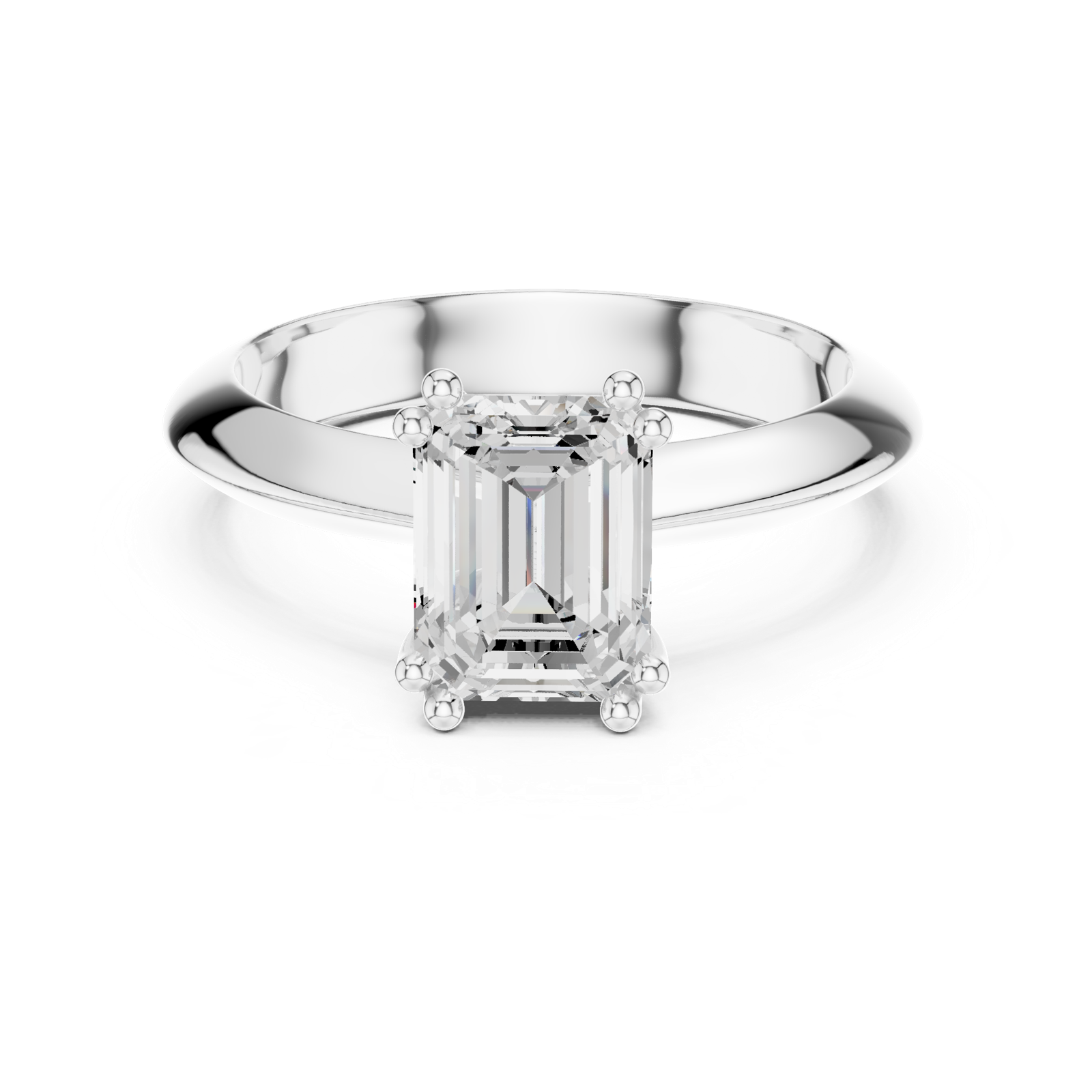 Gold Jewelry L36-8, Emerald center stone, White Gold, view 4