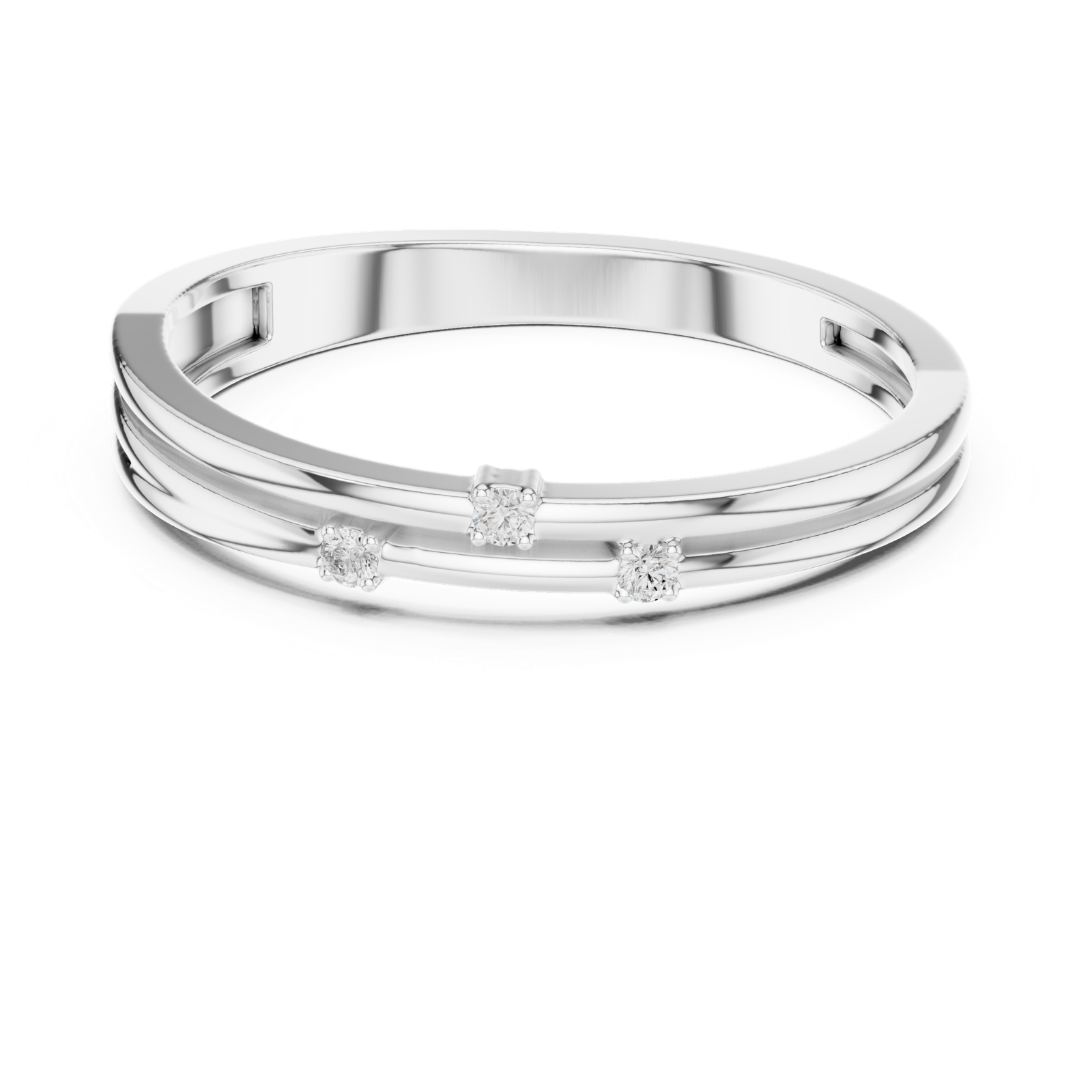 Gold Ring DDLR-709, White Gold, view 4