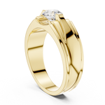 14K Solid Gold Lab Diamond Solitaire Ring, Yellow Gold, view 1