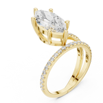 Gold Jewelry L35-39, Marquise center stone, Yellow Gold, view 2