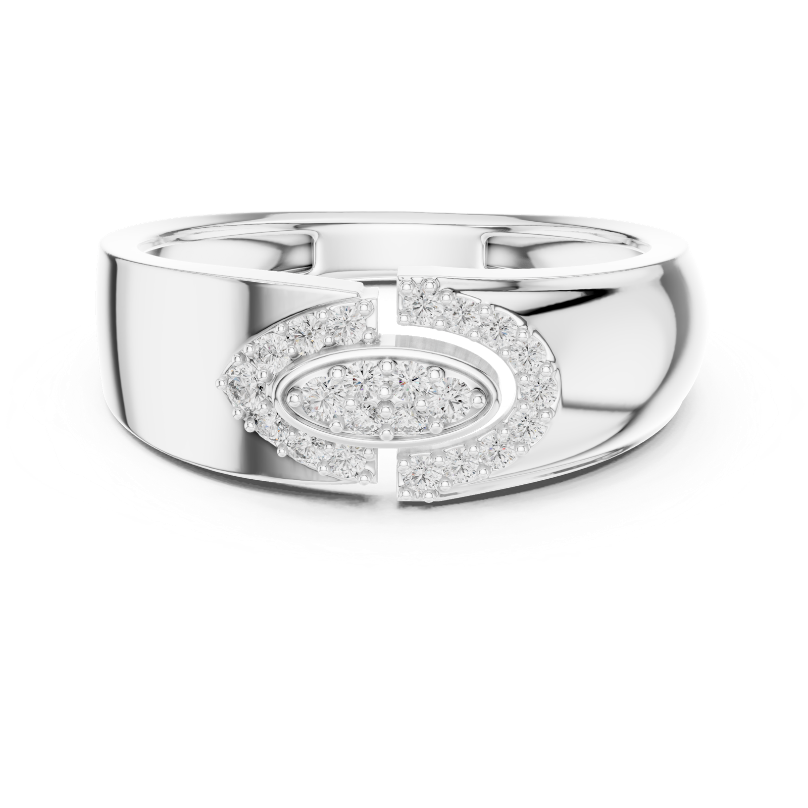 Gold Ring LR-01 (34), White Gold, view 4