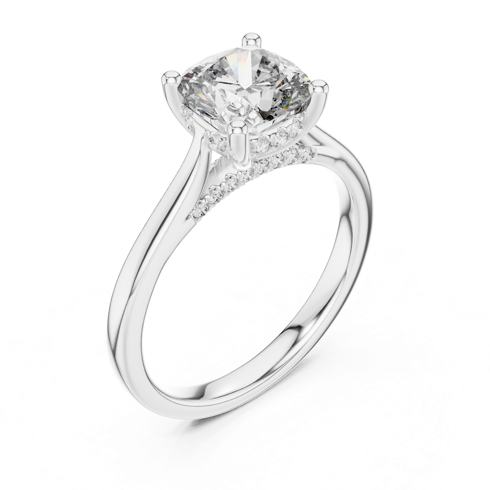 Gold Ring DDLR-163, White Gold, view 2