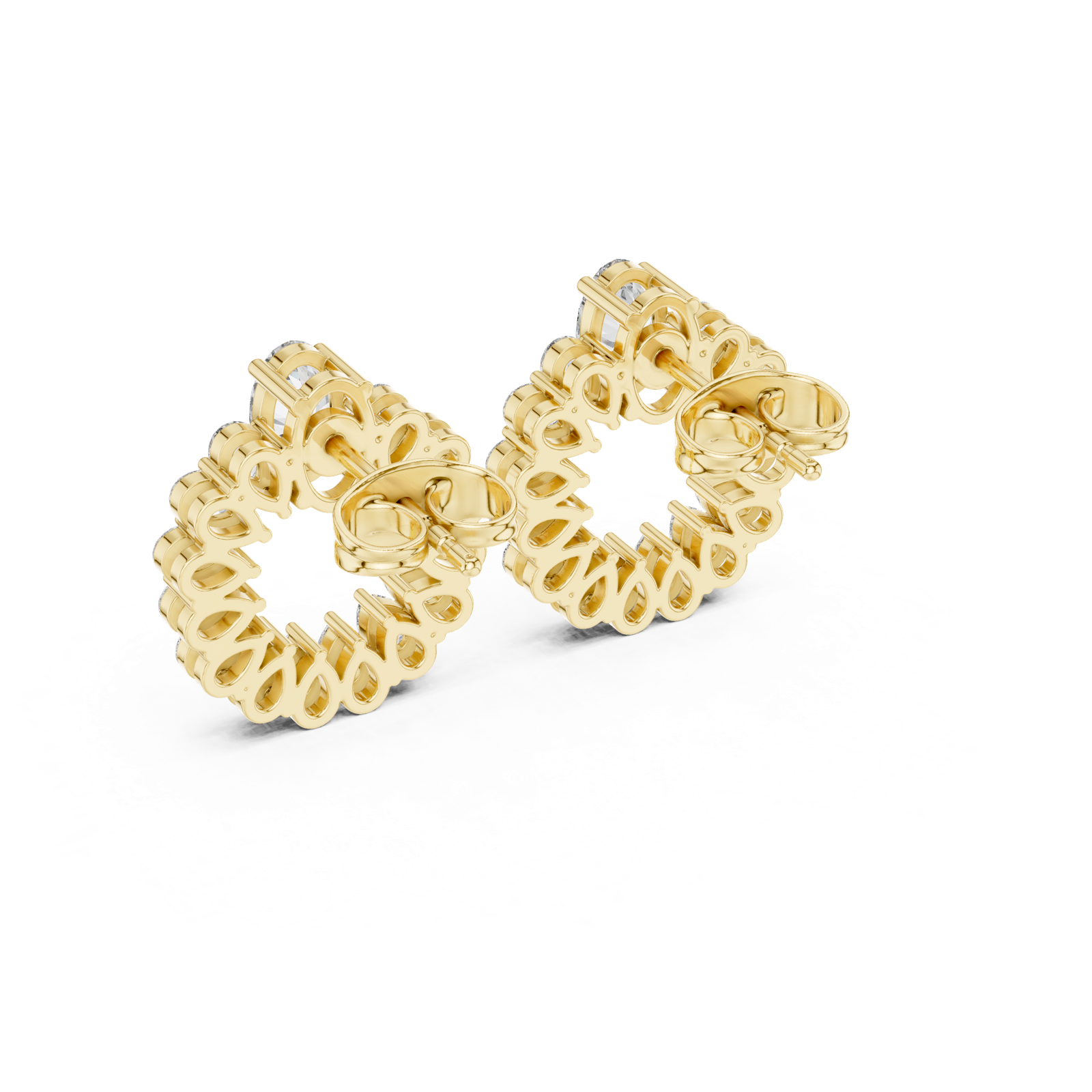 Gold Earrings L29-1, Yellow Gold, view 3