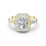 Gold Ring DDLR-342, Radiant center stone, Yellow Gold