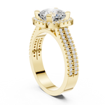 Gold Ring DDLR-341, Cushion center stone, Yellow Gold, view 1