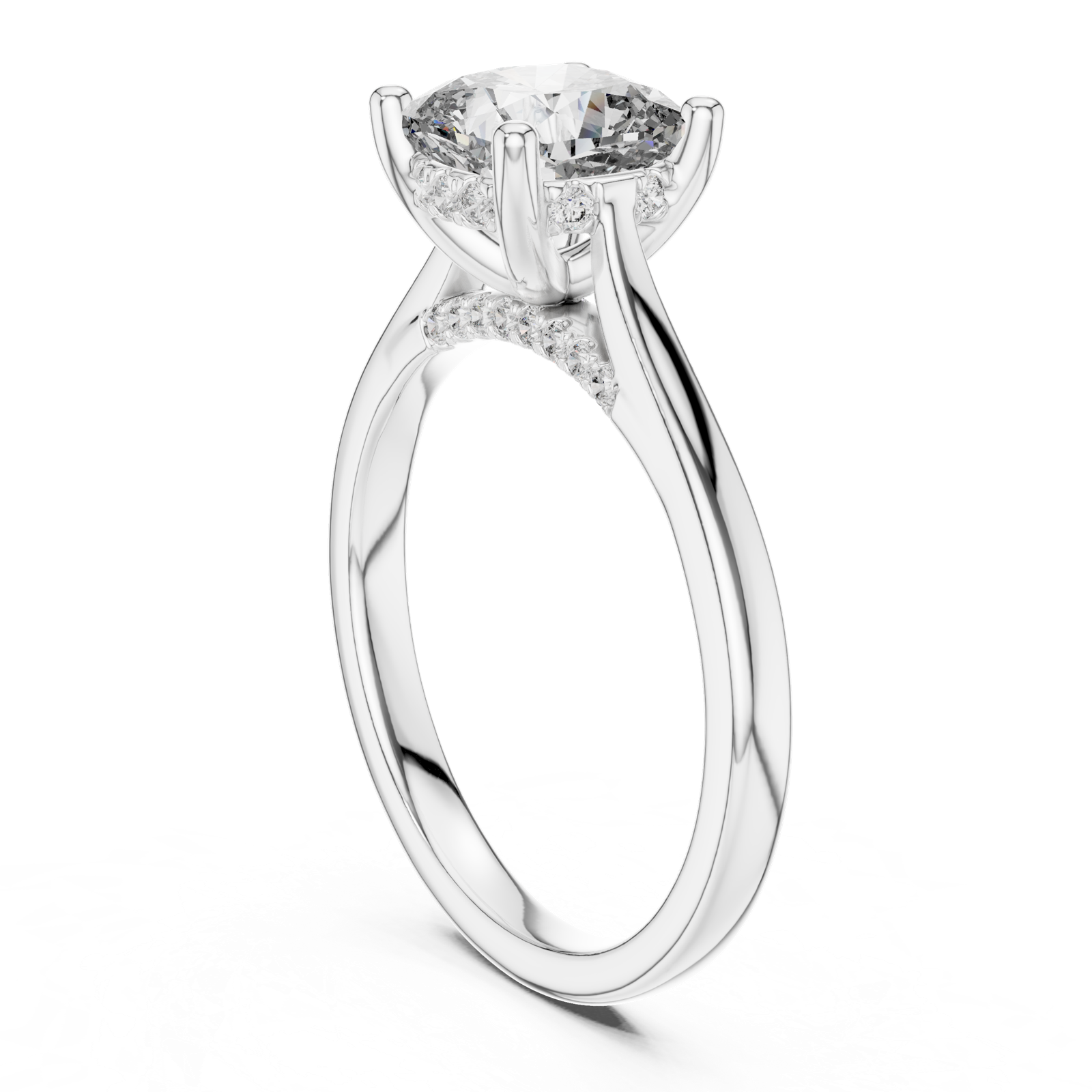 Gold Ring DDLR-163, White Gold, view 1