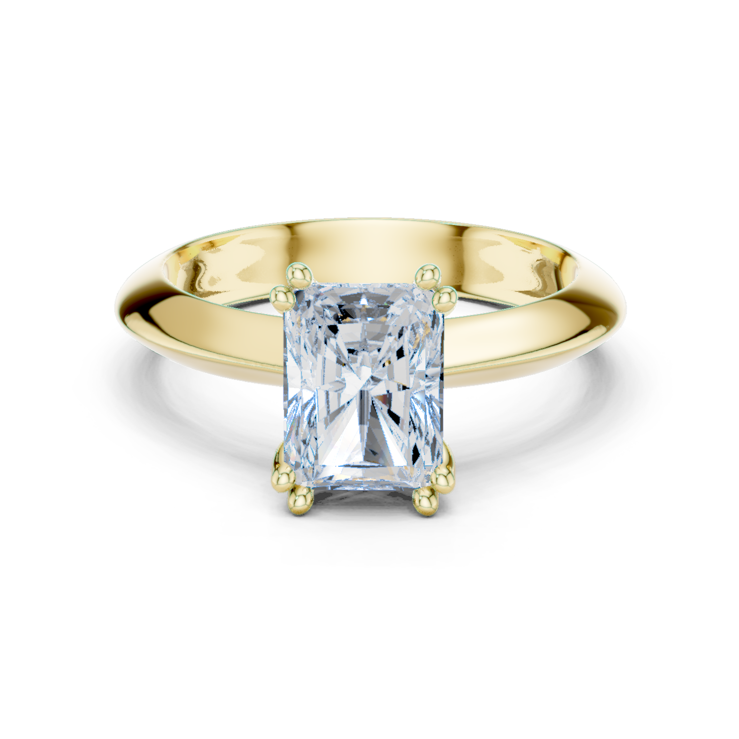 Gold Jewelry L36-8, Radiant center stone, Yellow Gold