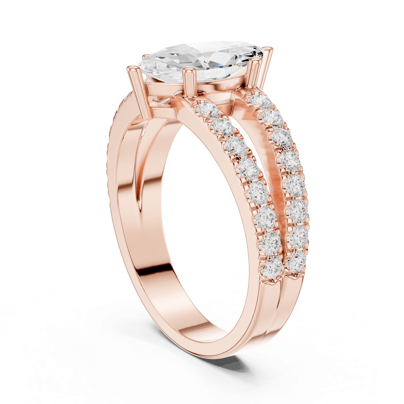 Gold Ring DDLR-1102, Rose Gold, view 1