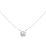 Gold Jewelry DDPS-001, Round center stone, White Gold