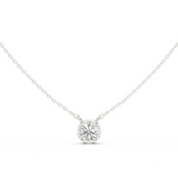 Gold Jewelry DDPS-001, Round center stone, White Gold