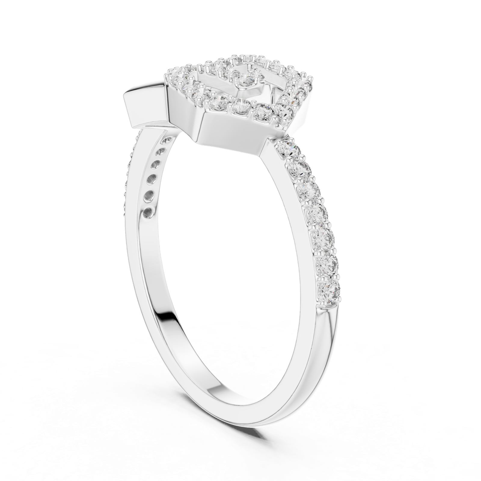 Gold Ring LR-01 (55), White Gold