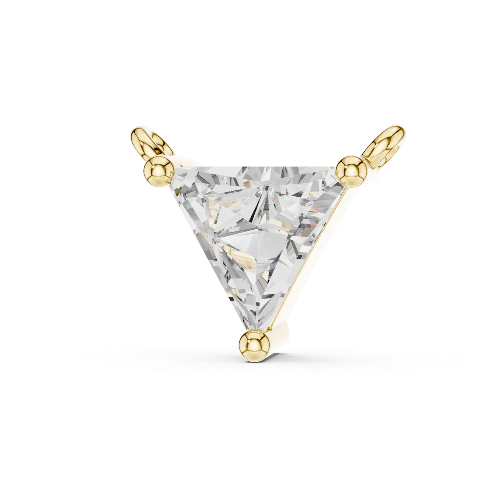 14K Solid Gold Lab Diamond Solitaire Pendant Necklace, Yellow Gold, view 2