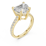 Gold Ring DDLR-250, Heart center stone, Yellow Gold, view 2