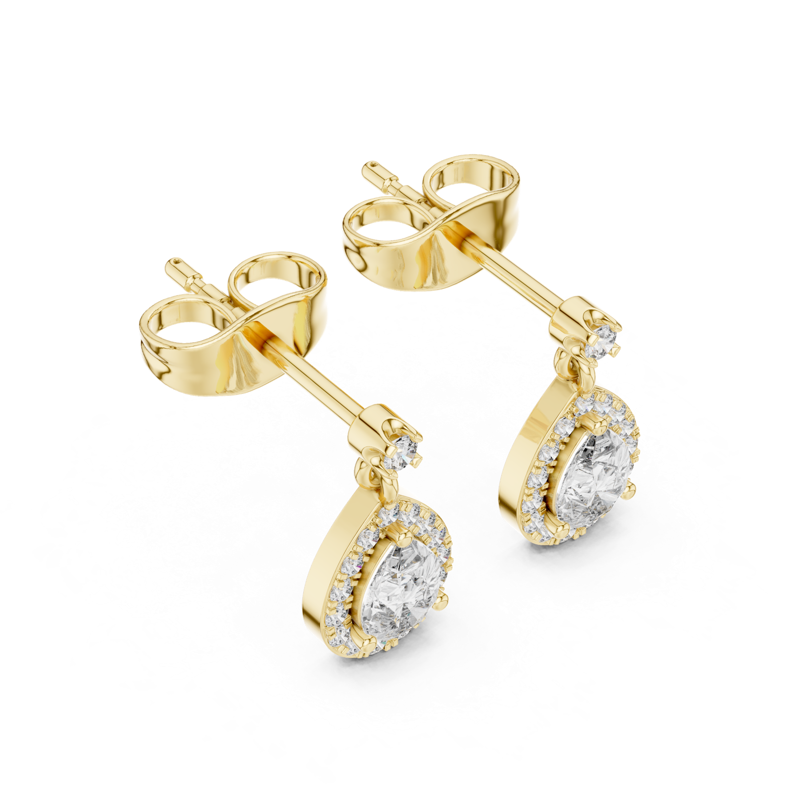 Gold Earrings 3-10004E_113_M, Yellow Gold, view 2