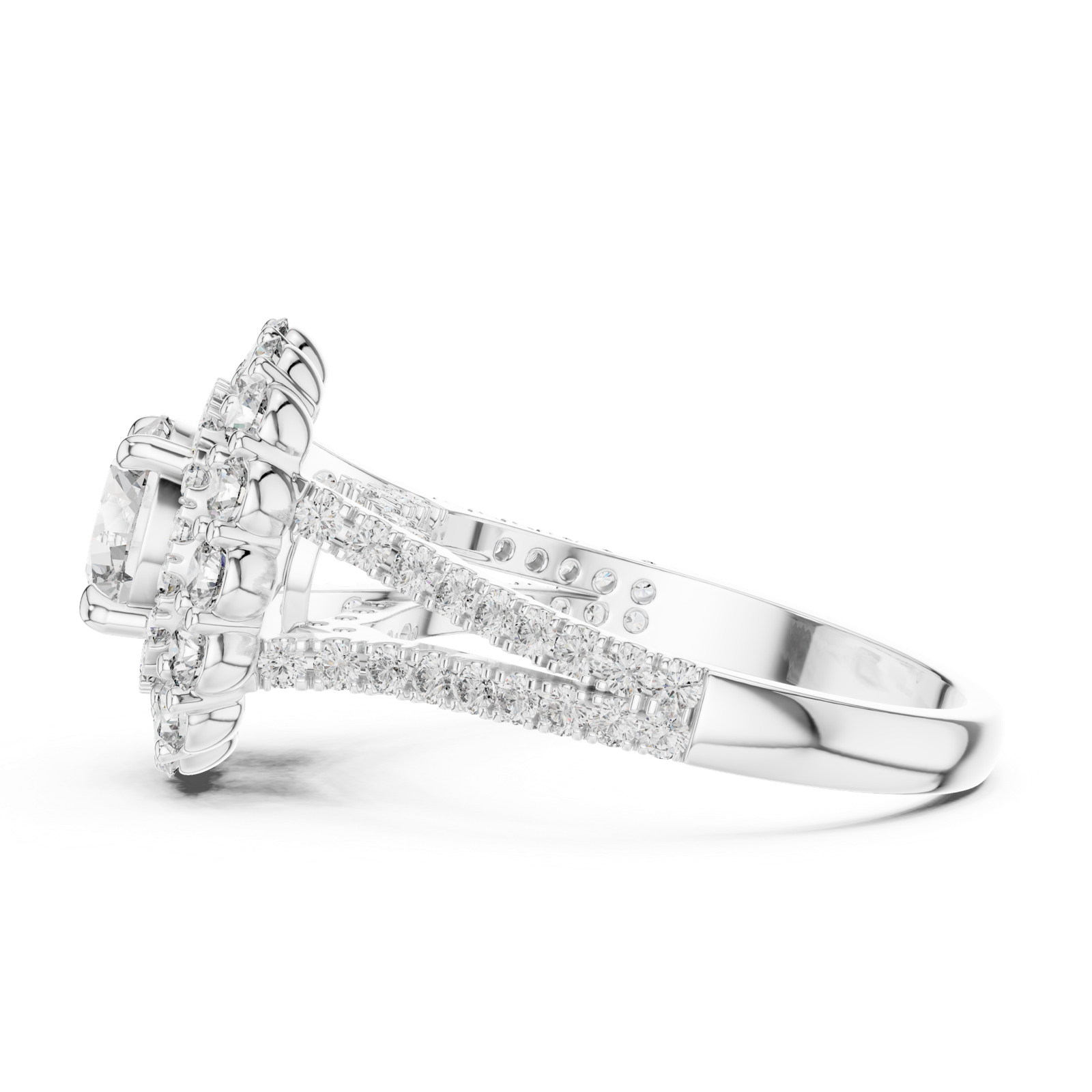 Gold Ring DDLR-011, White Gold, view 3