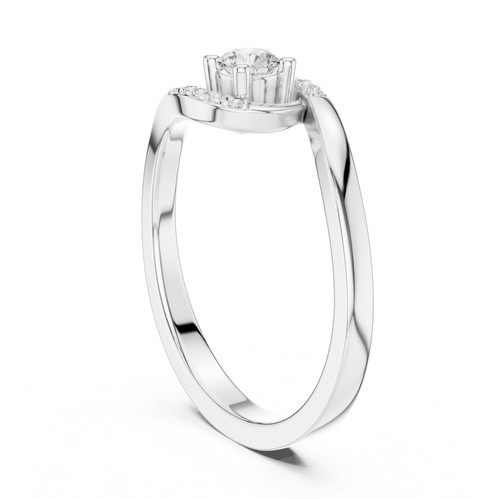 Gold Ring DDLR-841, White Gold, view 1