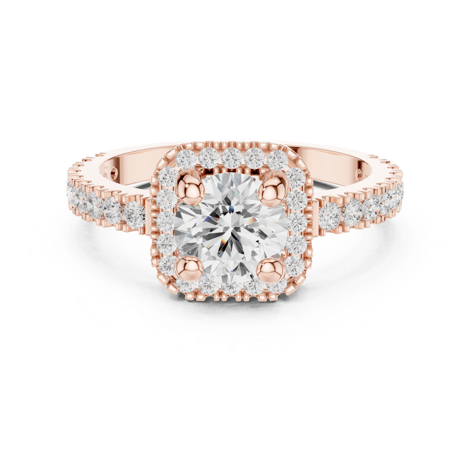 Gold Ring DDLR-314, Rose Gold, view 4