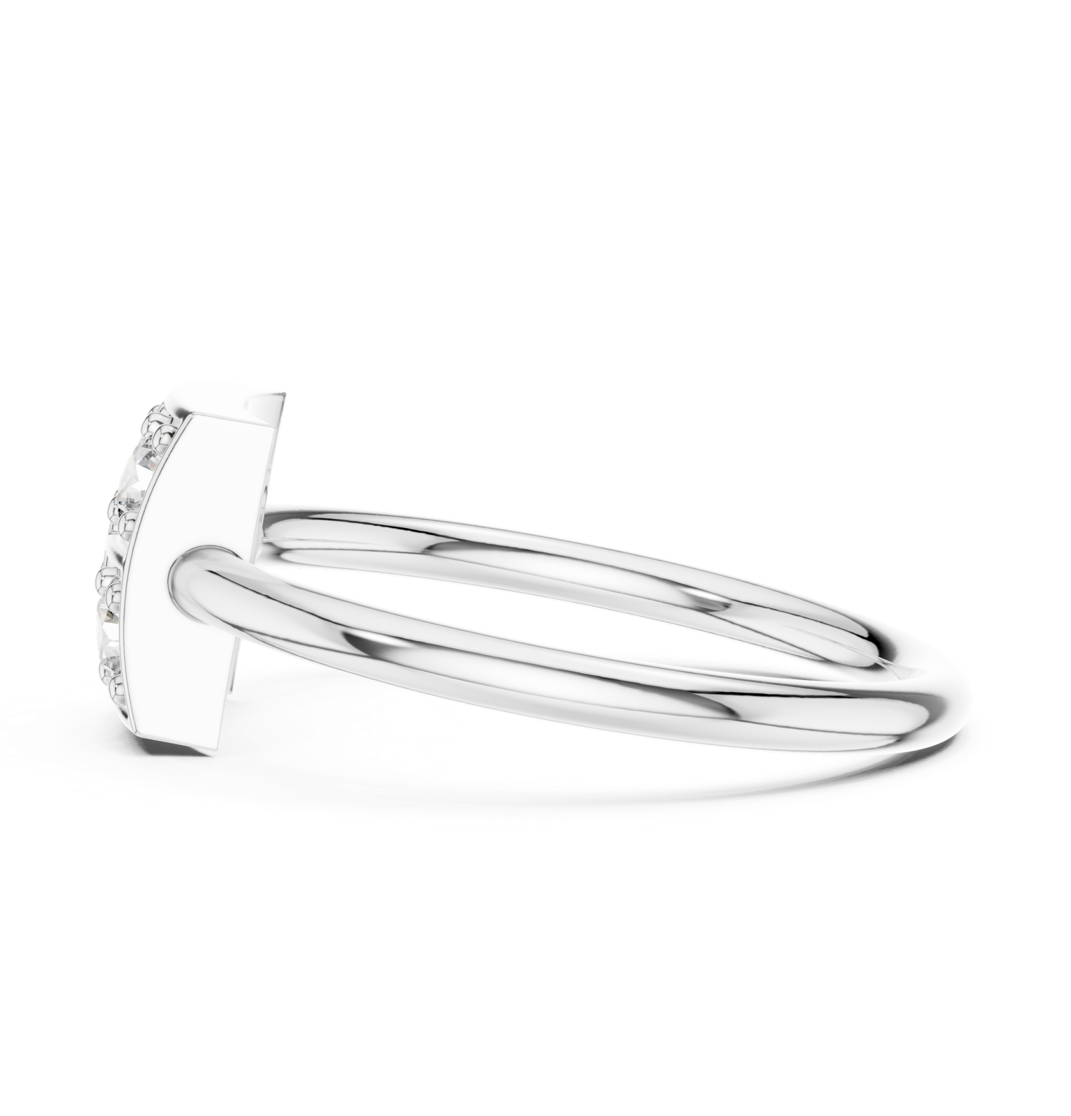 Gold Ring L28-13, White Gold, view 3