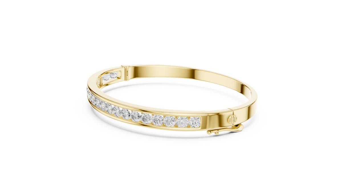14K Solid Gold Lab Diamond Bracelet, Yellow Gold, view 1