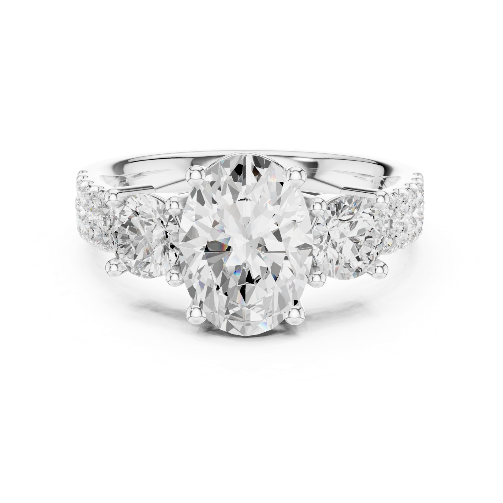 Gold Ring DDLR-718, White Gold, view 4