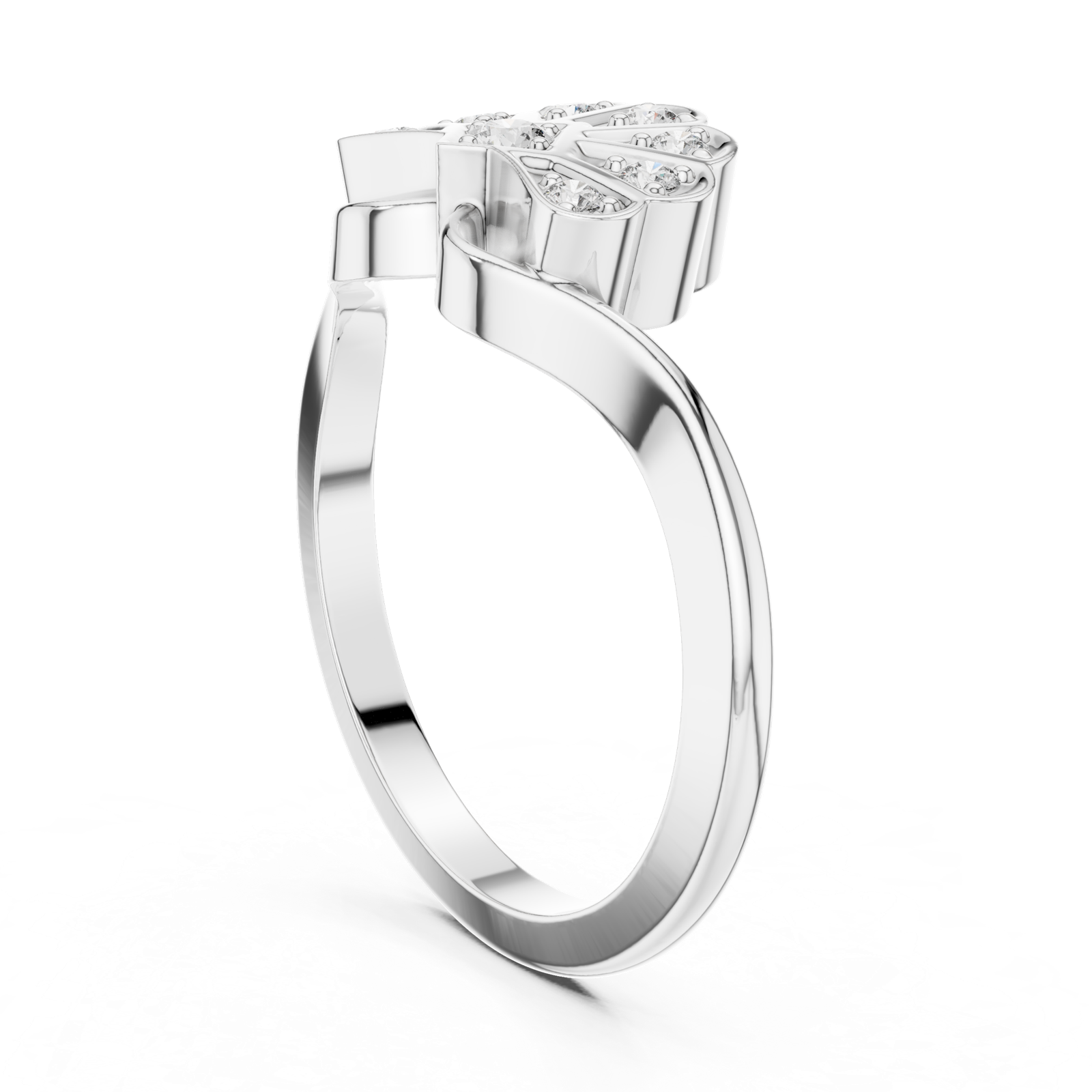 Gold Ring 00001L (50), White Gold, view 1