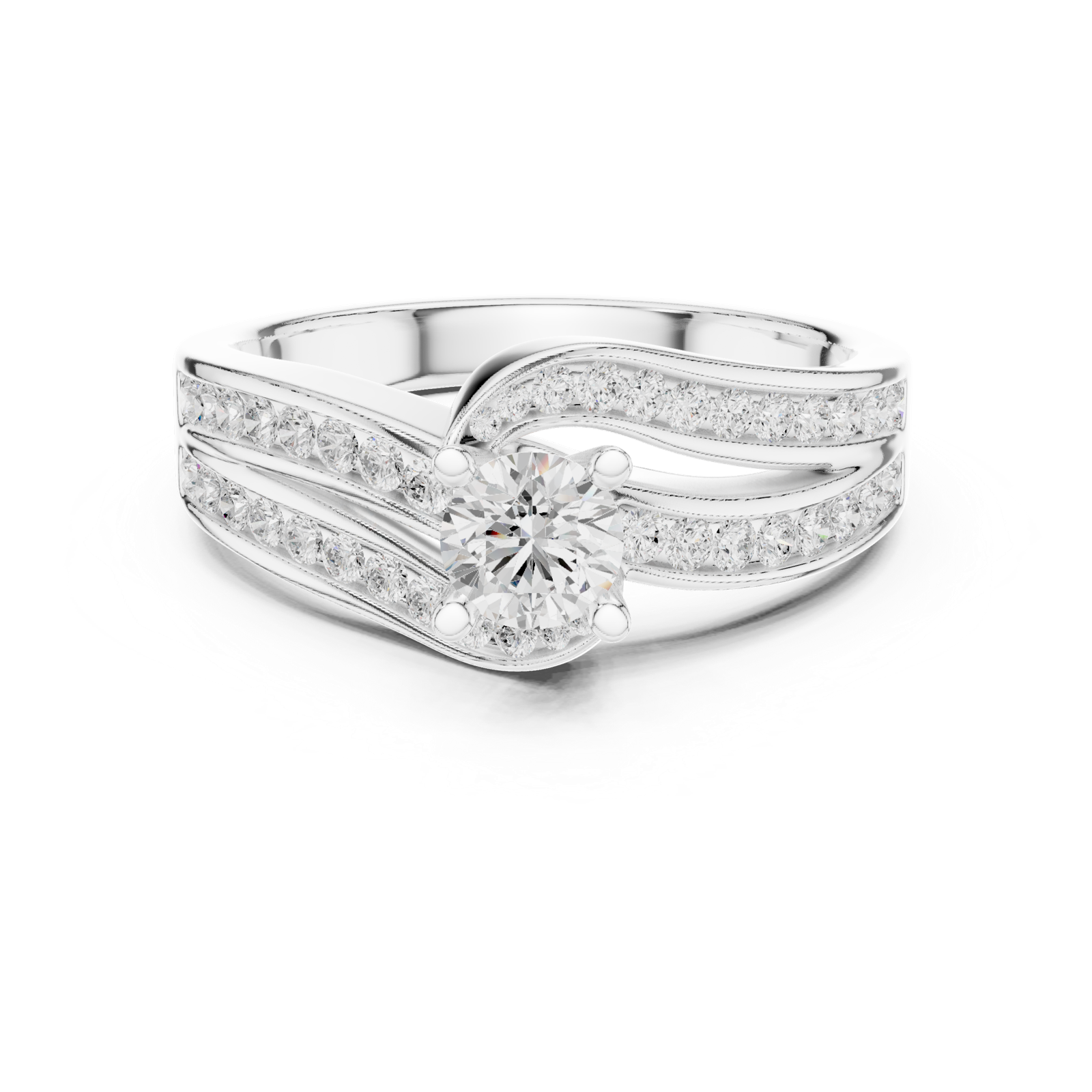 Gold Ring LR-0292, White Gold