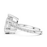 Gold Ring DDLR-250, Pear center stone, White Gold, view 3