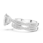 Gold Ring DDLR-300, Oval center stone, White Gold, view 3