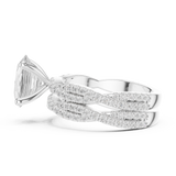 Gold Ring DDLR-300, Oval center stone, White Gold, view 3