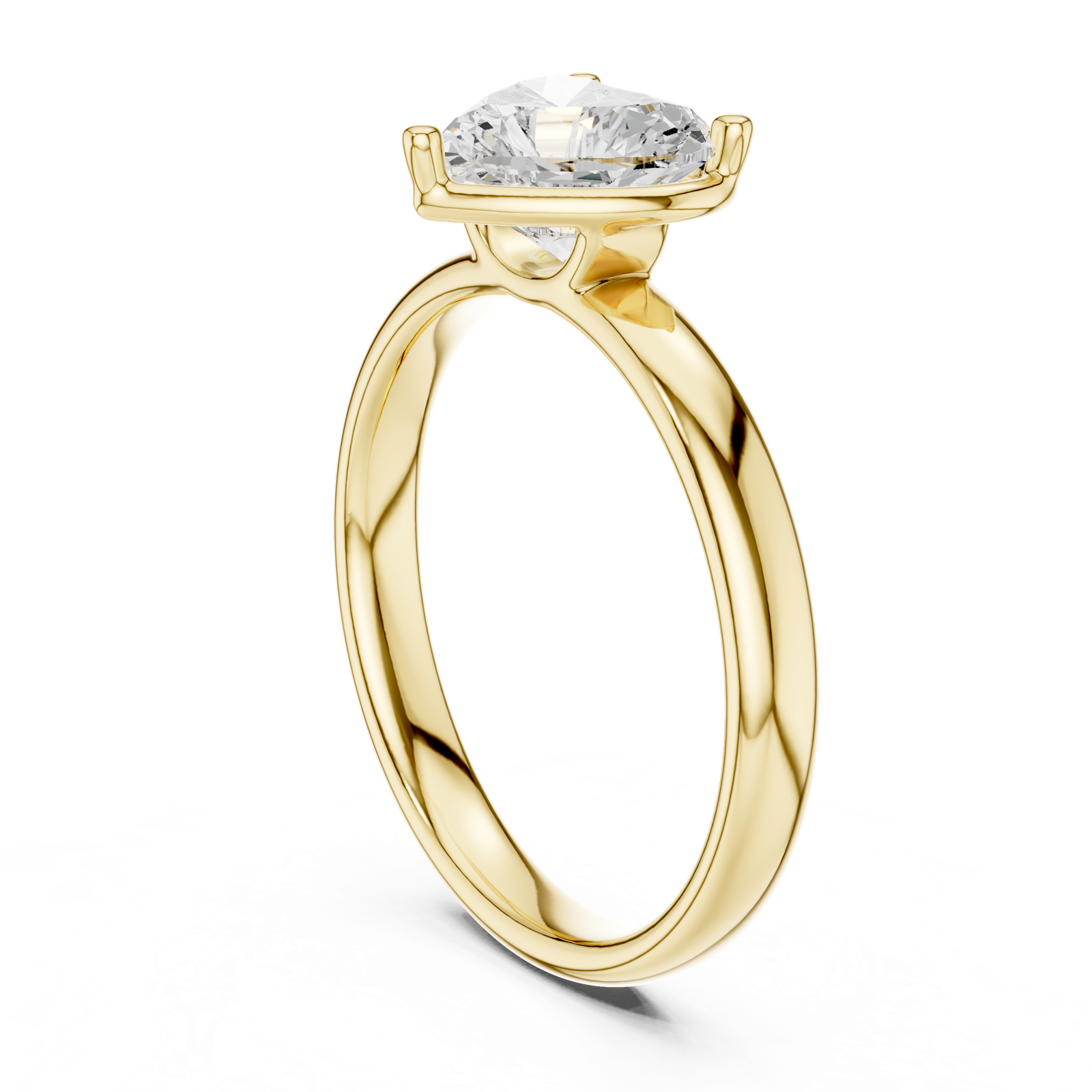 Gold Jewelry L36-10, Heart center stone, Yellow Gold, view 1