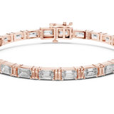 14K Solid Gold Lab Diamond Bracelet, Rose Gold
