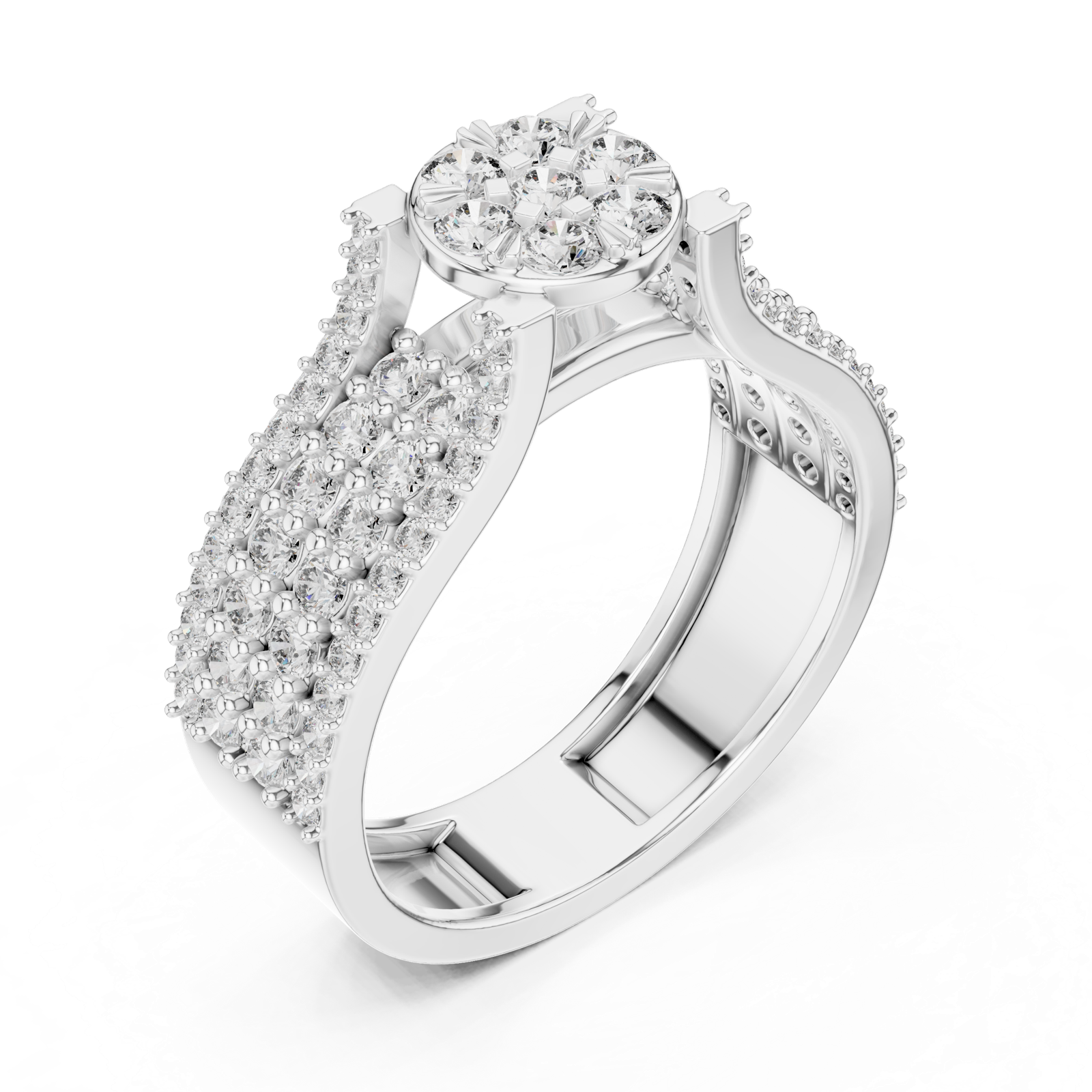 Gold Ring L03-1311, White Gold, view 2