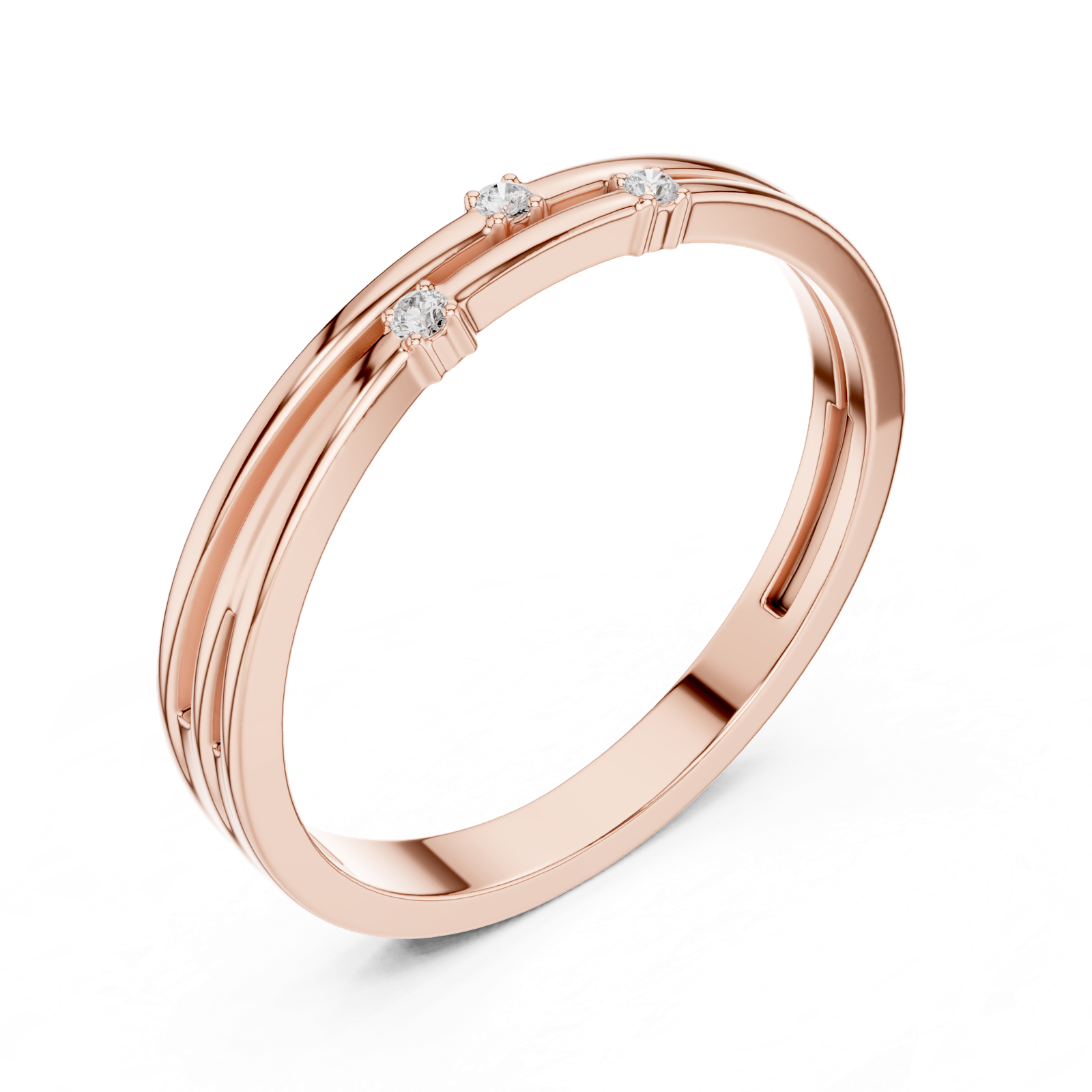 Gold Ring DDLR-709, Rose Gold, view 2